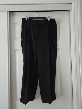 COS Black High-Waist Tie Detail Trousers